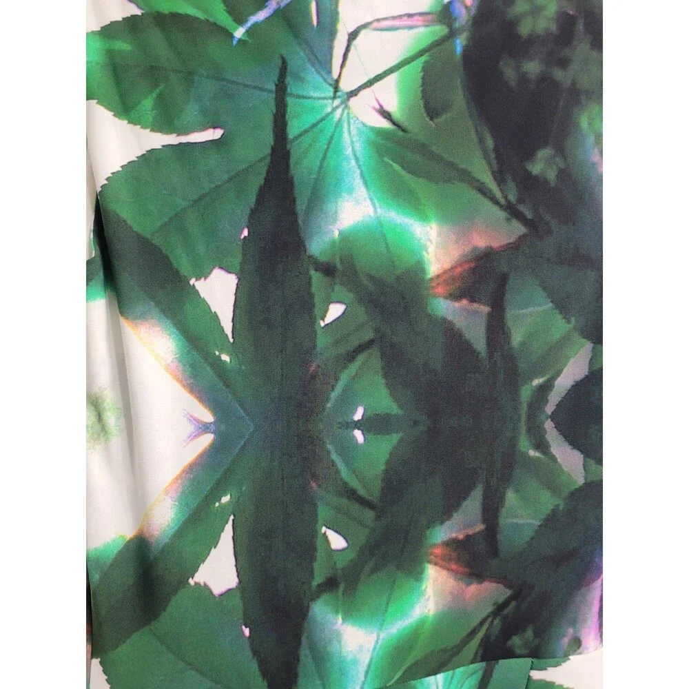 Chiara Boni La Petite Robe Italy Green Botanical Sheath Midi Dress 42 US 6 - Picture 5 of 10